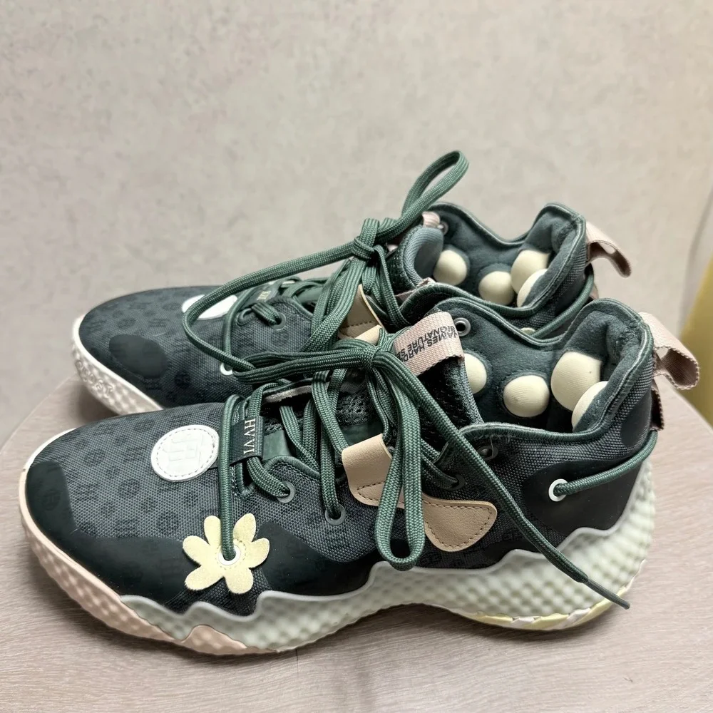 Adidas‎ James Harden Vol 6 Sz 5.5 Womens Floral Flower Green Basketball Sneaker